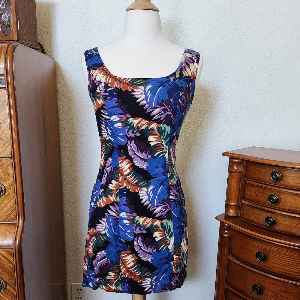Vintage 90's Y2k Safari Print Dress